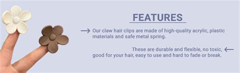 ALIBA COLLECTION 4PCS Medium Hair Claw Clips – Matte Flower Hair Clips ...