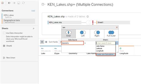 Tableau Create Join 的图像结果