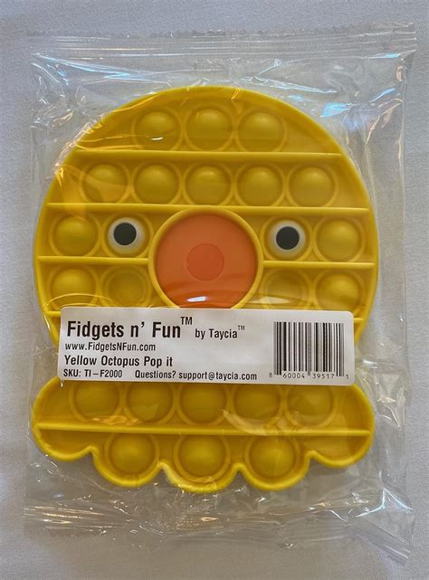 Taycia Fidgets n Fun Yellow Octopus Pop it,Yellow, Orange : Amazon.in ...