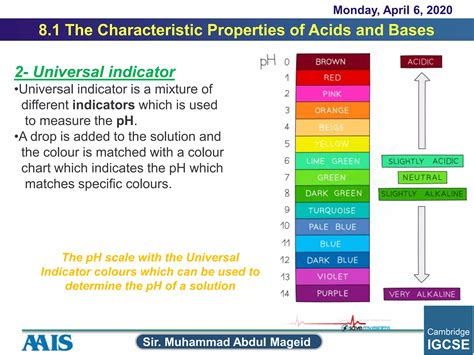8.1 the characteristic properties of acids and bases | PPSX