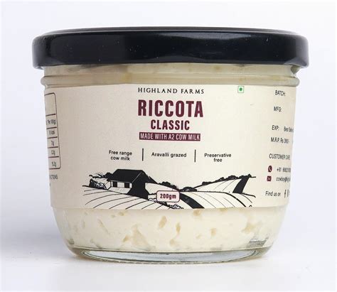 Highland Farms A2 Cow Milk Ricotta | Low Fat | Made with Free Range A2 ...