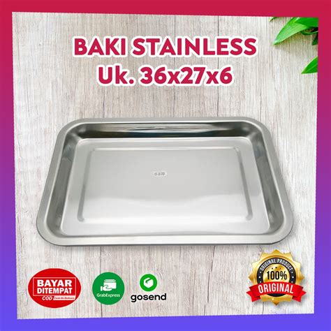 Jual NAMPAN STAINLESS 36 x 27 x 6 cm STEEL BAKI STENLIS BAKING TRAY ...