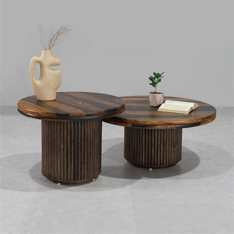 Antonio Round Coffee Table Set of 2 - Elegant & Modern | Fabuliv