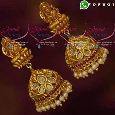 Temple Jewellery Jhumka Earrings Laxmi God Design Traditional Online ...