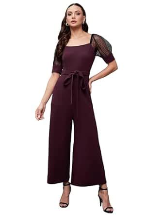 Buy Miss Chase Women's Solid Square Neck Half Sleeve Relaxed Fit ...
