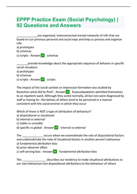 EPPP Practice Exam (Social Psychology) | 92 Questions and Answers ...