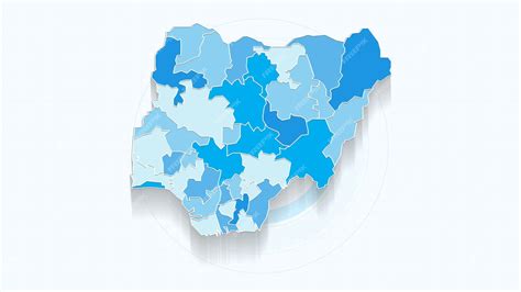 Premium Vector | Blue Map of Nigeria Nigeria map with borders of the states country high detailed