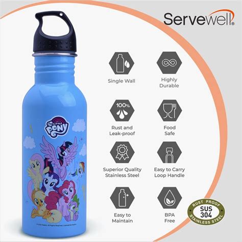 Buy SERVEWELL Mischief Printed Single Wall Bottle - 580 ml from ...