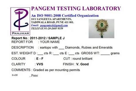 Diamond Jewellery Certification Service - Diamond Grading Services ...