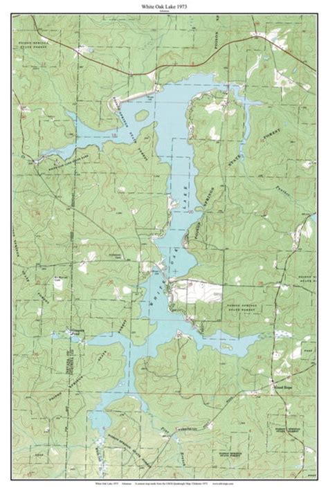White Oak Lake 1973 USGS Old Topo Map Custom Composite Reprint ...