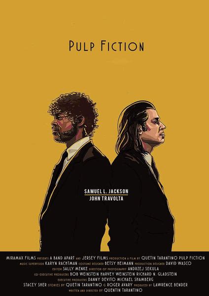 Pulp Fiction - Quentin Tarantino Hollywood Movie Fan Art Poster ...