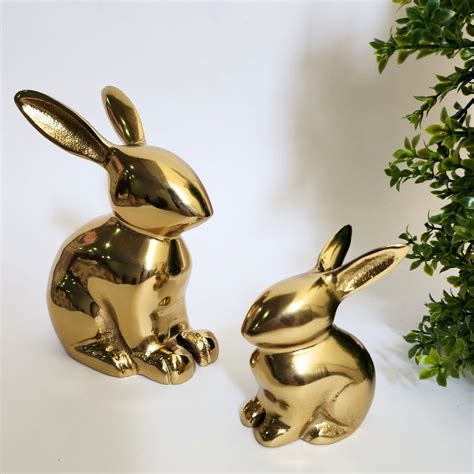 Easter Bunny Antique Metal Figurine Set