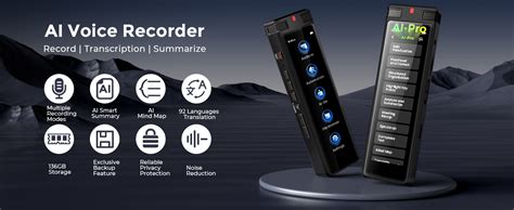 AI Voice Recorder Device, TIMMKOO Audio Recording Device 136GB with ...