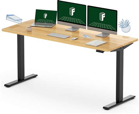 FLEXISPOT EN1 Height Adjustable Standing Desk 60 x 24 inch Whole-Piece ...