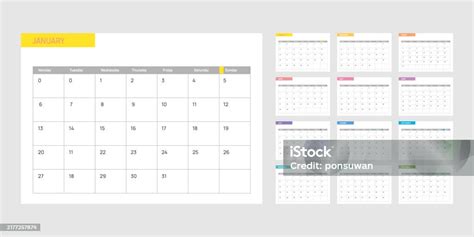 Calendar 2025 Week Start Monday 12 Month Color Corporate Design ...