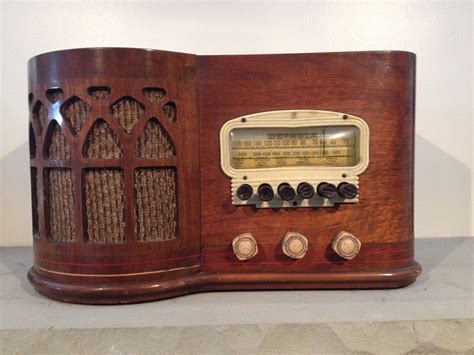 Old Antique Wood Detrola 222 Tube Radio Art Deco Table Set 1939 | eBay ...