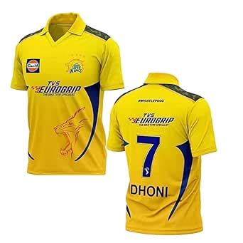 PRO'STATIC Cricket Jersey for Men Boys CSK Cricket Jersey IPL-2023M S ...