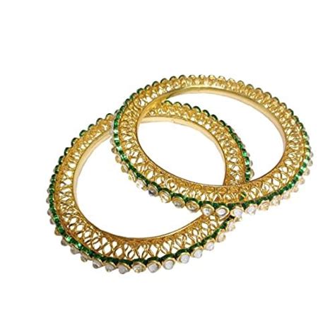 Buy DENICRAAS Traditional Kangan Indian-Gold Plated Kundan Kada 1 PAIR ...