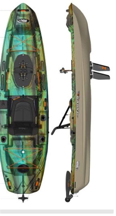 Pelican Catch 110 Hydrve Angler Fishing 1-Person Kayak, Green, 10.10-ft ...