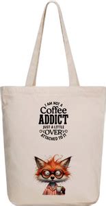 Buy THE SACK CO Women White Tote Coffe addict Online @ Best Price in ...