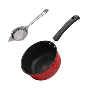 Buy Nonstick Sauce Pan, 1.5L and Tea Strainer (Chai Chalni) Combo Pack ...