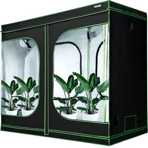 VEVOR Grow Tent, 120" x 60" x 80", Hydroponics Mylar Grow Room, 100% ...