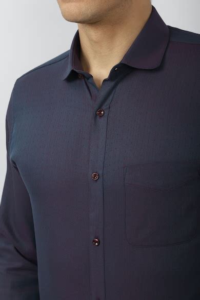 Buy Men Navy Slim Fit Formal Full Sleeves Formal Shirt Online - 715887 ...