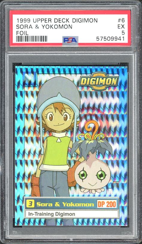 1999 Upper Deck Digimon Sora & Yokomon - Foil PSA 5 - ShinyRare