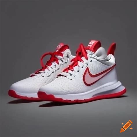 High-quality red and white Nike sneakers on Craiyon