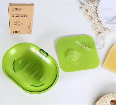 Wall Mounted Plastic Soap Dish Holder – Self Adhesive Bathroom Shower ...