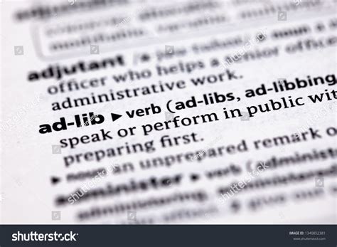 Blurred Close Partial Dictionary Definition Adlib Stock Photo ...