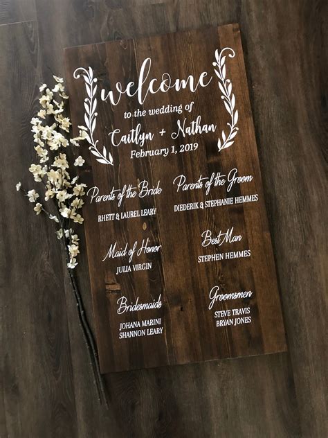 Bridal Party Sign Wedding Program Sign wedding Welcome Sign - Etsy Canada