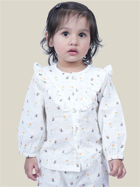 Toucan & Flower Baby Girl Loungewear Set – littlellama.in
