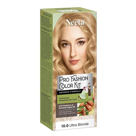 Neeta Professional Pro Fashion Color Kit 10.0 Ultra Blonde 100g Pack of ...