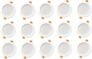 MVL 10W White Bright Led Ceiling Down Light White Pack of 15 Recessed ...