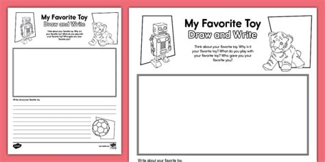 My Favorite Toy Draw and Write Worksheet
