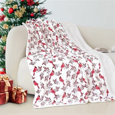 Elegant Comfort Reversible Christmas Throw Blanket 50" x 60" Flannel Fleece with Festive Holiday ...
