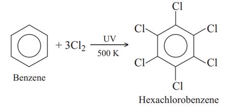 Hexachlorobenzene is obtained by addition of X moles of Cl 2 with C 6 H ...
