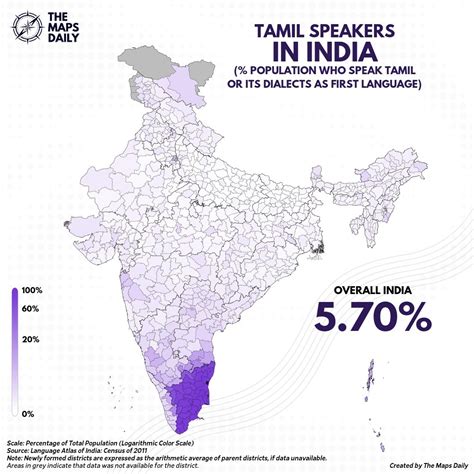 Tamil Language Map