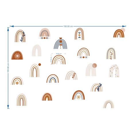 Doodle Rainbow Wall Sticker (PVC Vinyl, Self-adhesive) – Rangoli