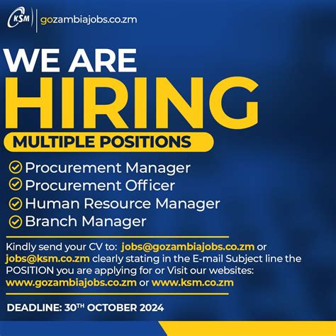 EXCITING JOB OPPORTUNITIES AWAIT !!! Click the links below to access the full job descriptions ...