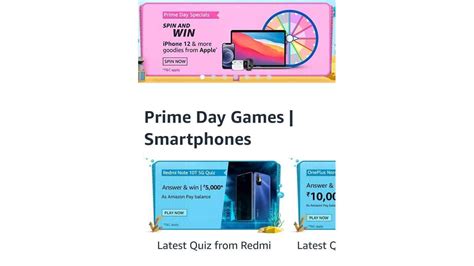 Amazon Funzone Prime Day games smartphone Quiz answers- win Rs 1,00,000 ...