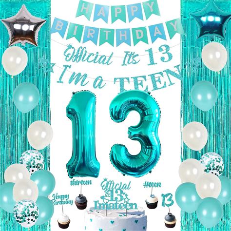 13th Birthday Party Decorations for Girls Teal - India | Ubuy
