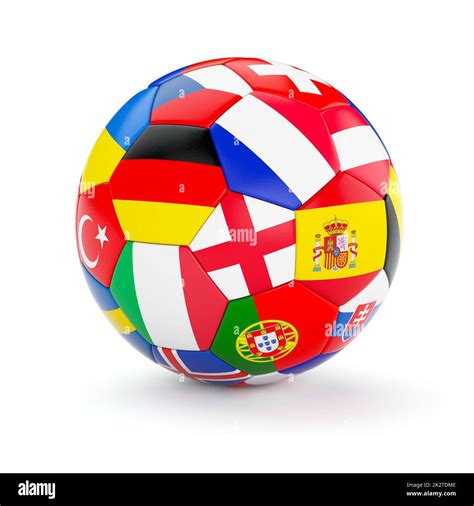 Soccer football ball with Europe countries flags Stock Photo - Alamy