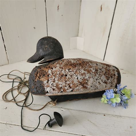 Vintage Duck Decoy Cork Body and Wood Head Includes Wood Base and ...