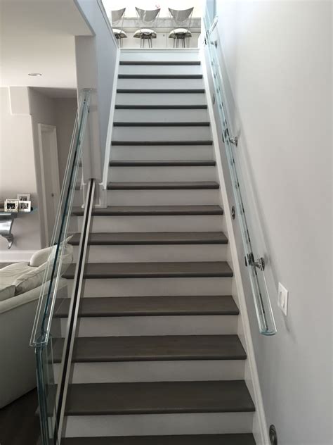 Grey Stairs with White Risers - Modern and Elegant