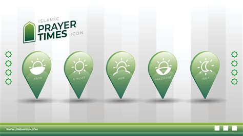 modern 3d icon design islamic prayer time schedule 7934092 Vector Art ...