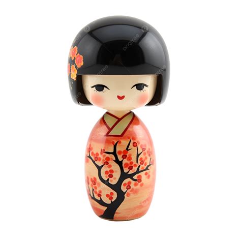 Japanese Kokeshi Doll Painted With Intricate Floral Designs, Japanese ...
