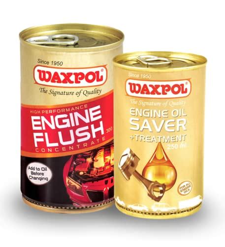 Waxpol Engine Flush (300 ml) & Waxpol Engine Oil Saver + Treatment ...