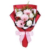 Exotic bouquet of Gerberas, White Roses, Red Berries. Great Price. Free ...